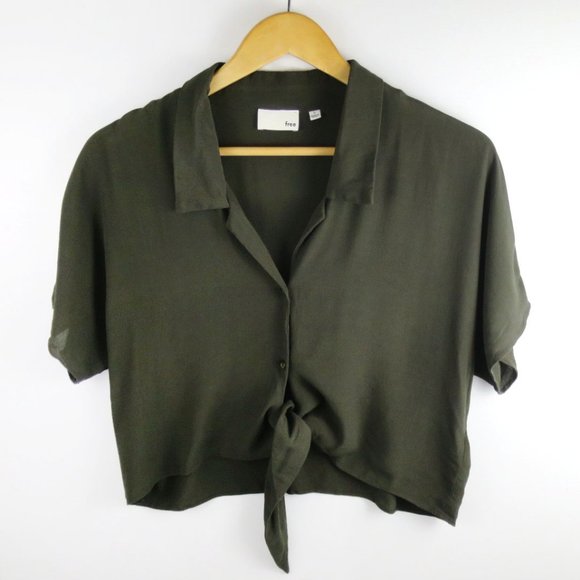 Aritzia Tops - Aritzia Wilfred Free The Tie-Front Blouse Size S